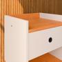 Imagem de Kit 2 Mesinhas Decore Off White/Cinamomo Nicho Porta Objetos Pés Palito Cabeceira Suspensa Júlia Cama Box Casal 1,40 Bege Linho - Lojas RPM 
