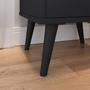 Imagem de Kit 2 Mesinhas Estilo 1 Gaveta Puxador Concha Nicho Pés Retrô Cabeceira Julia Suspensa Almofadada Cama Box Casal 1.40 Decoração Quarto - Lojas RPM