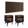 Imagem de Kit 2 Mesinhas Estilo 1 Gaveta Puxador Concha Nicho Pés Retrô Cabeceira Julia Suspensa Almofadada Cama Box Casal 1.40 Decoração Quarto - Lojas RPM