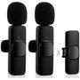 Imagem de Kit 2 Microfone de Lapela Sem Fio Wireless Um Receptor Profissional Alcance 20 Metros Lightning