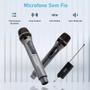 Imagem de Kit 2 Microfone Sem Fio Profissional Led Com Receptor Ec uhf