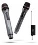 Imagem de Kit 2 Microfone Sem Fio Profissional Led Com Receptor Ec uhf