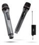 Imagem de Kit 2 Microfone Sem Fio Profissional Uhf Led Com Receptor Ec