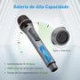 Imagem de Kit 2 Microfone Sem Fio Profissional Uhf Led Com Receptor Ec
