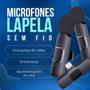 Imagem de Kit 2 Microfones de Lapela Sem Fio para iOS e Android - Captação de Áudio Profissional, Ideal para Gravações, Podcasts e