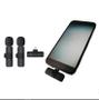 Imagem de KIT 2 Microfones Lapela Wireless Sem Fio K9 Vlog Tipo-C ou Iphone
