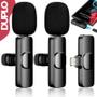 Imagem de Kit 2 Microfones Sem Fio De Lapela Profissionais K9 Compatível Lightning