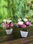 Imagem de Kit 2 mini arranjos de flores artificiais mini rosa mesclada decoração lembrancinhas jardim