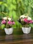 Imagem de Kit 2 mini arranjos de flores artificiais mini rosa mesclada decoração lembrancinhas jardim