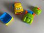 Imagem de Kit 2 Mini Carrinhos Caminhão Infantil Monta Desmonta Encaixa Brinquedo Didático Colorido Happy p/ Bebês Crianças Meninos e Meninas
