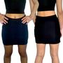 Imagem de Kit 2 Mini Saias Femininas Justas Elástico Lisas Cores Sortidas Suplex Pp ao Plus Size