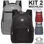 Imagem de Kit 2 Mochila Bolsa Viagem Trabalho Coreana Premium Escolar Mala Masculina Feminina Faculdade- Cores