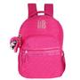 Imagem de Kit 2 Mochila Costas E Estojo Rosa Juvenil Escolar 