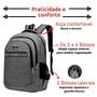 Imagem de Kit 2 Mochilas Bolsa Viagem Resistente Faculdade Coreana Masculina Feminina Escolar - Cores