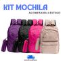 Imagem de Kit 2 Mochilas Escolar Feminina Resistente Impermeável Nylon Faculdade Estilosa - Cores