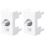 Imagem de Kit 2 Modulo Tomada P/ Antena Tv Coaxial Habitat Branco 2066