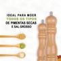 Imagem de Kit 2 Moedor de Pimenta e Sal de Cozinha Madeira Premium