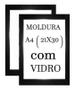 Imagem de Kit 2 Molduras A4 Certificado/ Diploma Com Vidro Cor Preta