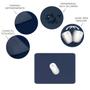 Imagem de Kit 2 Mouse Pad 25x20cm Pequeno Retangular Sintético Fino Impermeável Azul Marinho