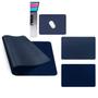 Imagem de Kit 2 Mouse Pad 25x20cm Pequeno Retangular Sintético Fino Impermeável Azul Marinho