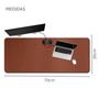 Imagem de Kit 2 Mouse Pad 70x30cm Grande Tapete de Mesa Sintetico Premium Slim Castor Marrom