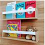 Imagem de Kit 2 Nichos Porta Livros Infantis Prateleira Organizadora de Bonecos Estante de Brinquedos Ripa Mdf madeira 55 cm