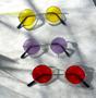 Imagem de Kit 2 Óculos Redondo Retro Festa Hippie Circulo Lente Color