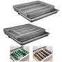 Kit 2 Organizador Gavetas Talheres Extensível Porta Talher Utensílios Cozinha Logic - Ou Imagem de Kit 2 Organizador Gavetas Talheres Extensível Porta Talher Utensílios Cozinha Logic - Ou