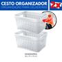 Imagem de Kit 2 Organizador Geladeira Cesto Transparente Cozinha 4 L