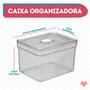 Imagem de Kit 2 Organizador Quadrado Com Cesta E Tampa Acrilico Multiuso