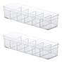 Imagem de Kit 2 Organizador Transp. C Divisórias Multiuso 35x10x7 1127 Paramount