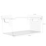 Imagem de Kit 2 Organizadores De Armário 30x15x13cm Caixas Organizadoras Empilháveis Com Alças Clear OU