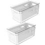 Kit 2 Organizadores De Geladeira Com Escorredor 5L Caixas Plásticas Para Legumes Clear Fresh OU Imagem de Kit 2 Organizadores De Geladeira Com Escorredor 5L Caixas Plásticas Para Legumes Clear Fresh OU