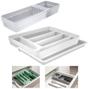 Kit 2 Organizadores Gavetas Divisor Extensor Porta Facas Talheres Armário Cozinha Logic - Ou Imagem de Kit 2 Organizadores Gavetas Divisor Extensor Porta Facas Talheres Armário Cozinha Logic - Ou