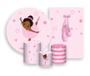 Imagem de Kit 2 Painéis De Festa + Trio De Capas Cilindro - Bailarina Rosa 013