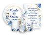 Imagem de Kit 2 Painéis De Festa + Trio De Capas Cilindro - Floral Azul Circulo de Oração 003