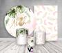 Imagem de Kit 2 Painéis De Festa + Trio De Capas Cilindro - Tropical Aloha Aquarela Rosa 004