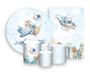 Imagem de Kit 2 Painéis De Festa + Trio De Capas Cilindro - Ursinho Aviador Azul Aquarela 002