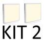 Imagem de Kit 2 Painel Plafon Luminária Led 12w Quadrado Sobrepor Branco Quente Iluminação Decoração