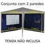 Imagem de Kit 2 Paredes Azul + Kit Conectores para Gazebo Tenda 3x3 Metros  Mor 