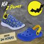 Imagem de Kit 2 Pares Babuche Tênis Calce Fácil Infantil Menino Batman Confortável Escolar Macio Volta as Aulas