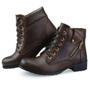 Imagem de Kit 2 Pares de Coturno Bota Feminino Salto Baixo Rasteiro Amarração Cadarço