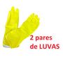 Imagem de Kit 2 Pares de Luvas Látex Amarela para limpeza tamanho P