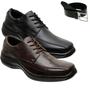 Imagem de Kit 2 Pares De Sapato Social Masculino Couro Anti Stress Ortopédico Conforto + Cinto