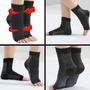 Imagem de Kit 2 pares meias pretas compressão alívia dor pés fascite plantar