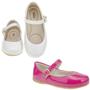 Imagem de Kit 2 pares sapatilha infantil menina b2a kids 9001 branco pink