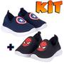 Imagem de Kit 2 Pares Tenis Infantil Meia Uniflex Calce Facil Personagens