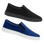 Imagem de Kit 2 Pares Tênis Slip On Amanda Block Liso com Elástico e Sola Borracha