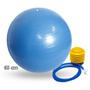 Imagem de Kit 2 peças: bola Suíça azul 65cm pilates e bomba de ar