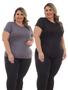 Imagem de Kit 2 Peças - Camiseta Feminina Dry Fit Plus Size Poliester Academia